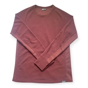 Eddie Bauer Maroon Waffle Knit Thermal Long Sleeve Crewneck Shirt Men’s M